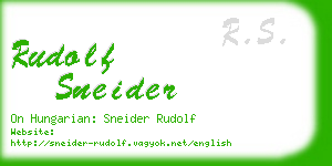 rudolf sneider business card